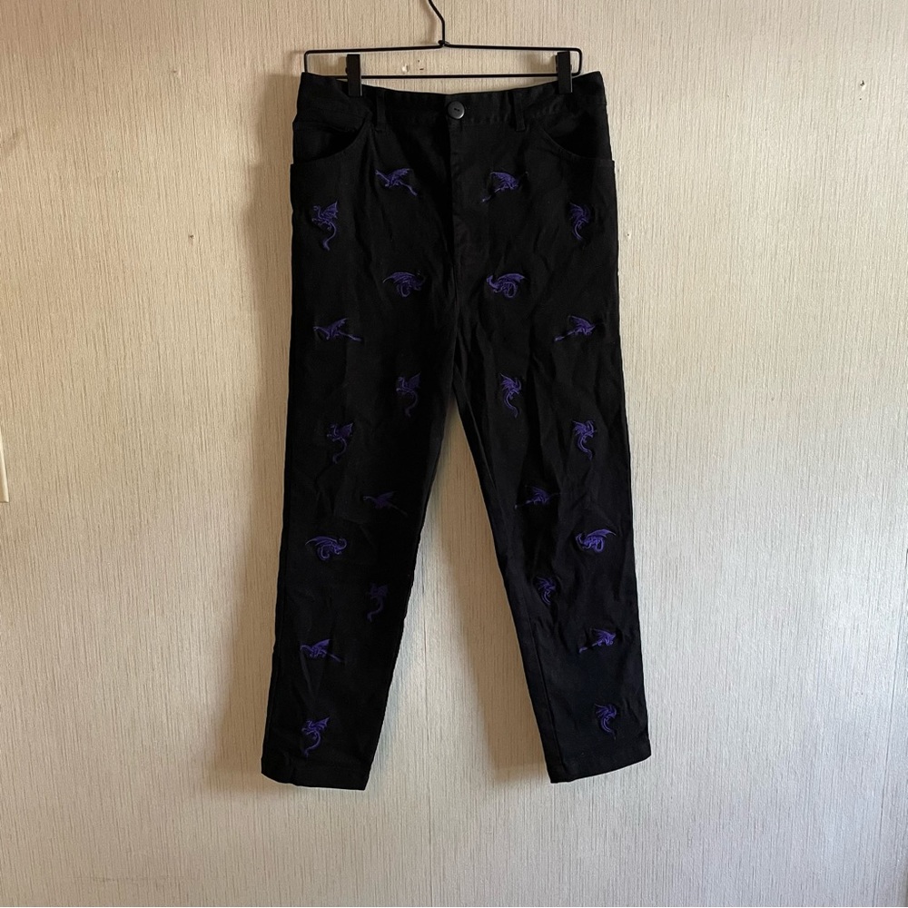 Hot Lava dragon embroidered pants